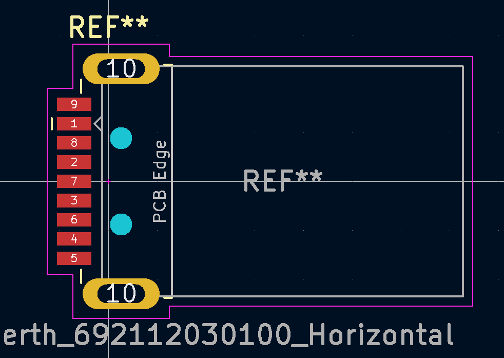 USB connector footprint