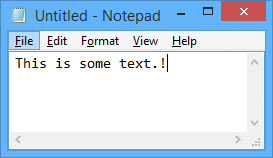 Notepad interface (Windows 10)
